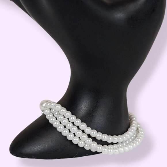 (2/$20) Icing 3-Strand Faux Pearl Bracelet - Picture 2 of 5